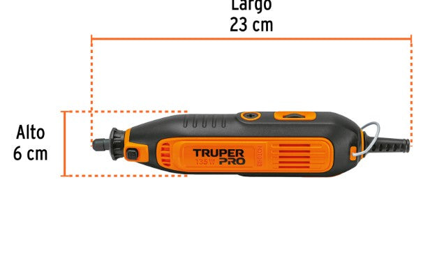 MOTOTOOL ELECTRICO 135W CON 97 ACCESORIOS TRUPER