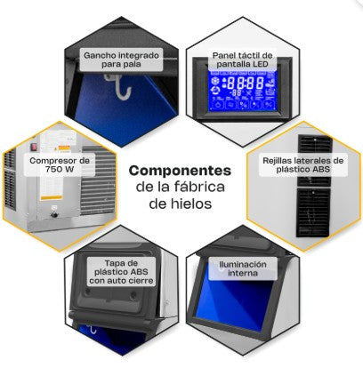 FABRICA DE HIELO RHINO 200 KG 1 HP 115V/60 HZ MONOFASICO