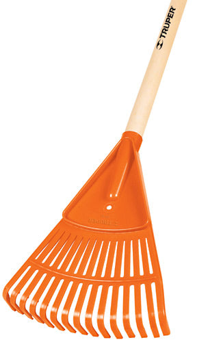 ESCOBA PLASTICA DE 15 DIENTES, DISEÑO CURVO RIGIDO DE 8"