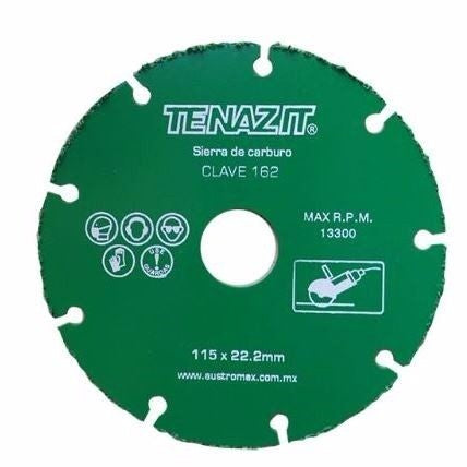 DISCO PARA SIERRA CIRCULAR DE CARBURO PARA MADERA,  4 1/2"  BARRENO DE 7/8"