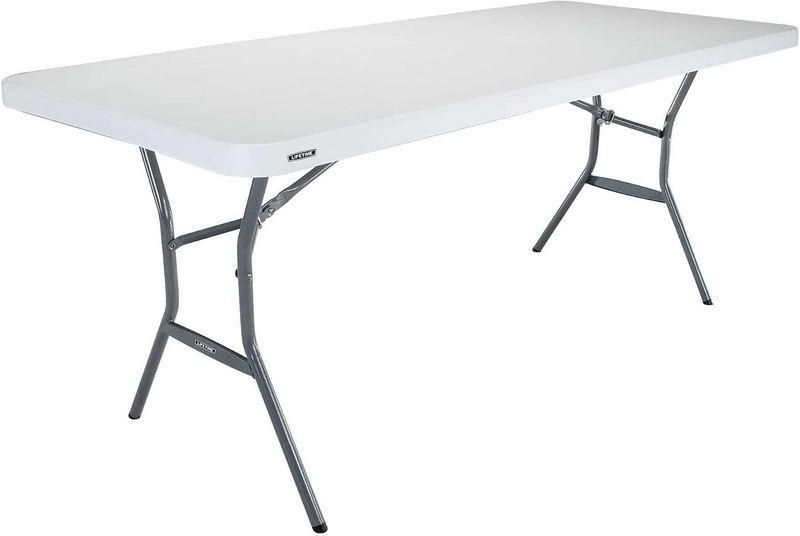MESA DE PLASTICO 6 FT, PLEGABLE, BLANCA, LIFETIME, SEMI COMERCIAL
