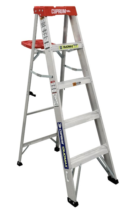 ESCALERA DE TIJERA, ALUMINIO TIPO-III  5' TAPA ROJA