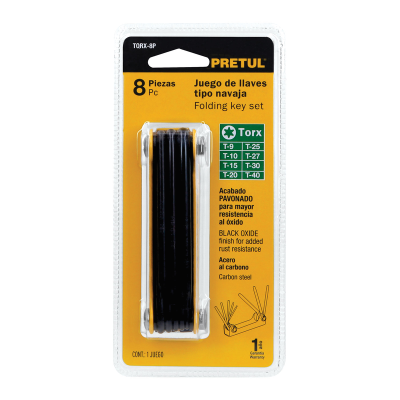 JUEGO DE 8 LLAVES TORX, TIPO NAVAJA