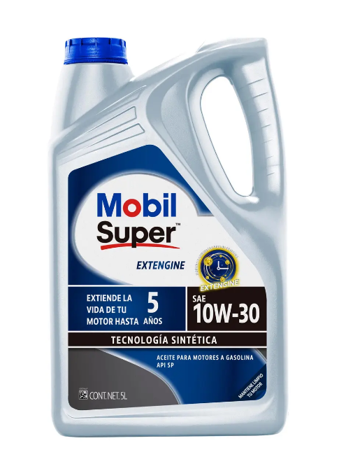 ACEITE PARA MOTOR A GASOLINA, MOBIL SUPER EXTENGINE 10W30, 5 L (CAJA 4 PIEZAS)