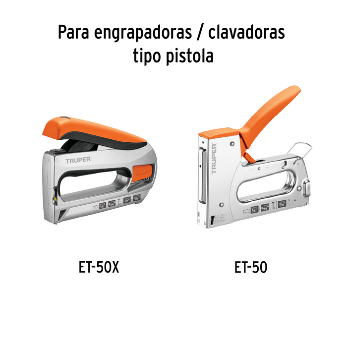 GRAPAS PARA ET-50, 1/2', CAJA CON 1000 PIEZAS"