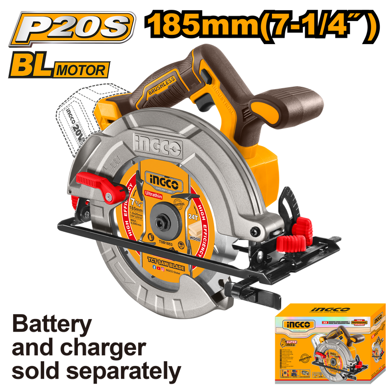 SIERRA CIRCULAR 20V BATERIA P20S 185 mm CSLI1851 INGCO
