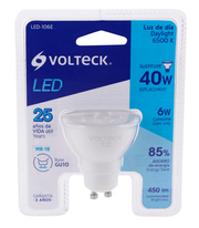 Embalaje de bombilla LED VOLTECK 6W luz de día 6500K, MR-16 GU10.