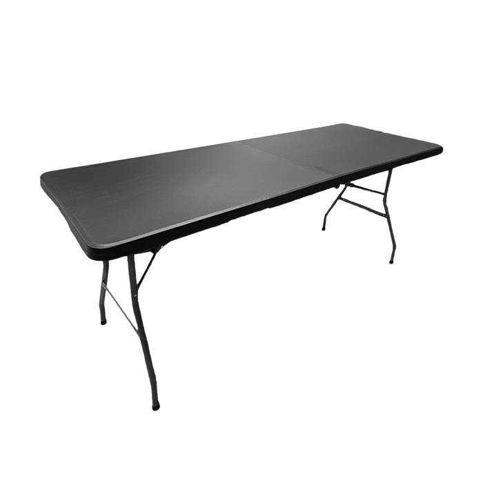 MESA DE PLASTICO 6 FT, RECTANGULAR, PLEGABLE KOKKEN 1.80 M  NEGRA