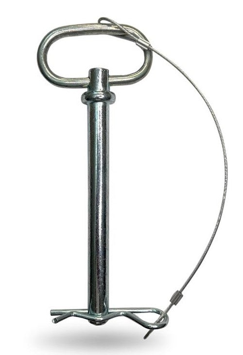 PASADOR DE HORQUILLA DE 1/2" DE DIÁMETRO DE 4-3/4 DE LARGO CON CADENA DE SEGURIDAD DE ZINC