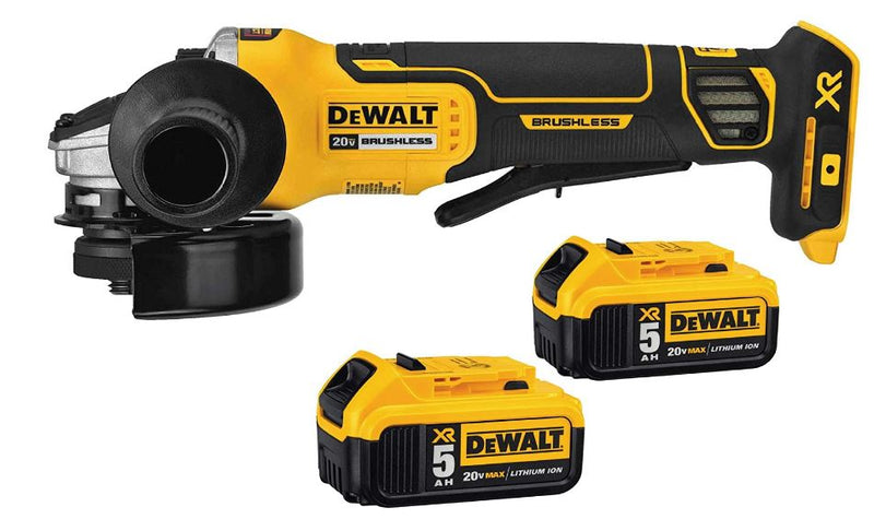 ESMERILADORA ANGULAR DE 4-1/2", 20V MAX, 2 BAT. 5.0Ah, CARGADOR Y BOLSA. 9,000 RPM
