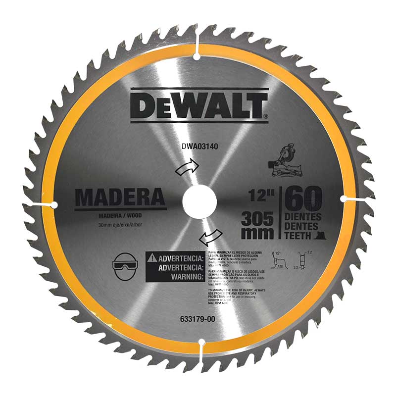 DISCO PARA SIERRA CIRCULAR PUNTA DE CARBURO 12” X 60 DIENTES FLECHA 30 mm