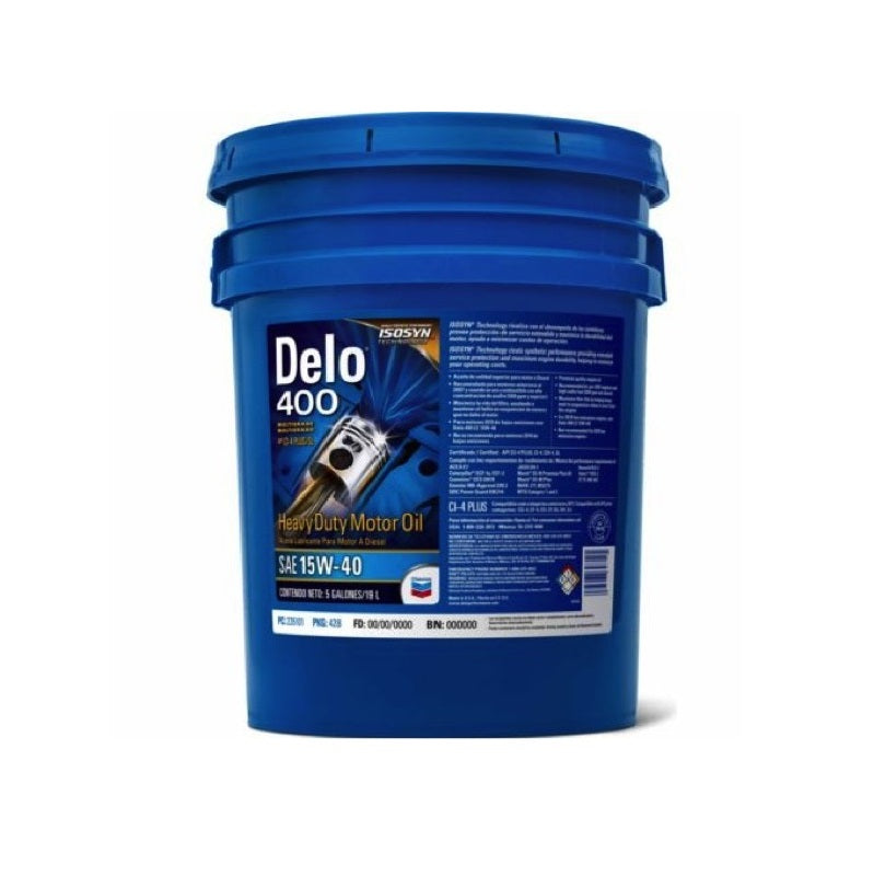 ACEITE PARA MOTOR DIESEL, CHEVRON DELO 400 SAE 15W40, 19 L