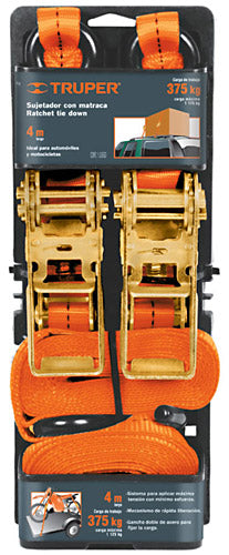 BANDAS CON MATRACA, CARGA MAXIMA 1125 KG, 2 PZAS.  1 X 4 MTS