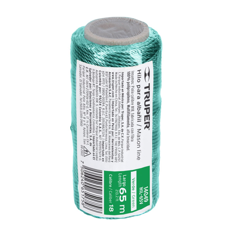 HILO P/ALBAÑIL 65 M COLOR VERDE TRUPER