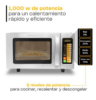 HORNO DE MICROONDAS DIGITAL RHINO 1000W