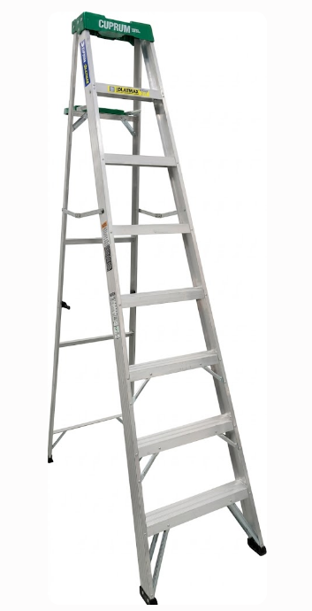 ESCALERA DE TIJERA 8' ALUMINIO TII TAPA VERDE CON IMAN