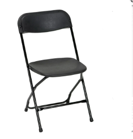 SILLA DE PLASTICO, PLEGABLE, NEGRA