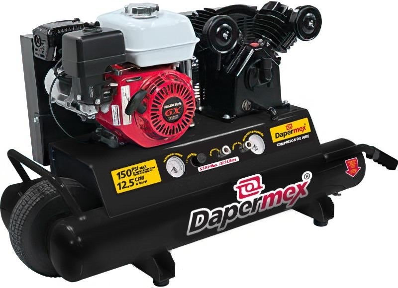 COMPRESOR DE AIRE DOBLE TANQUE, MOTOR HONDA DE 5.5HP, DAPERMEX