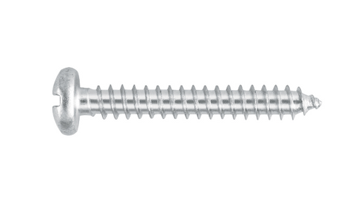 Tornillo combinado para lámina con cabeza PH3 y rosca plateada.