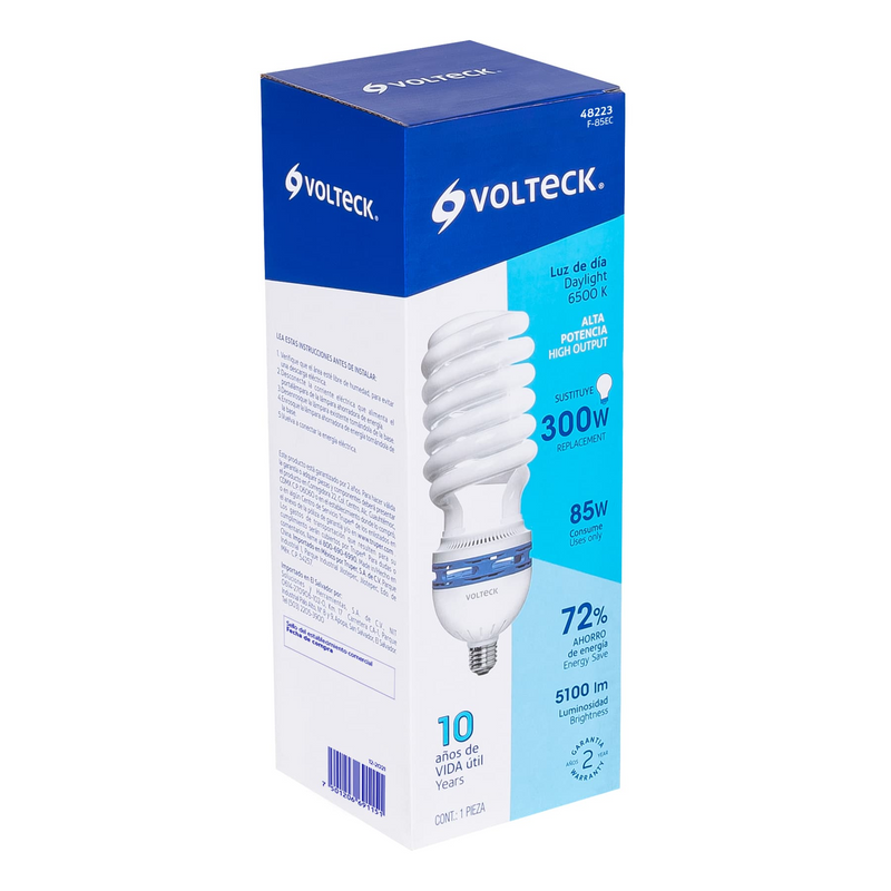 FOCO AHORRADOR ESPIRAL ALTA POTENCIA 85W LUZ DE DIA BASE E27 T5