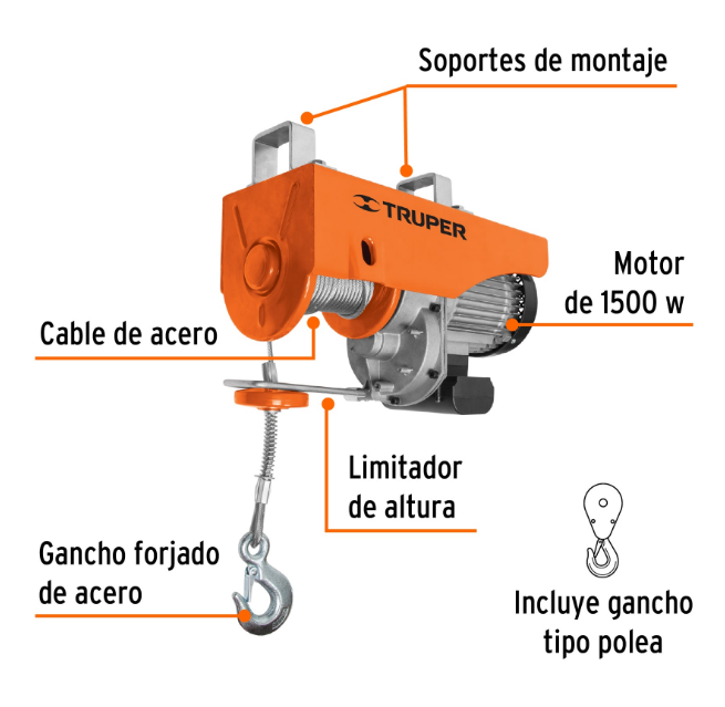 POLIPASTO ELECTRICO DE 500/1,000 KG