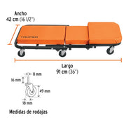 Banco de taller naranja TRUPER, ancho 42 cm y largo 91 cm, con ruedas