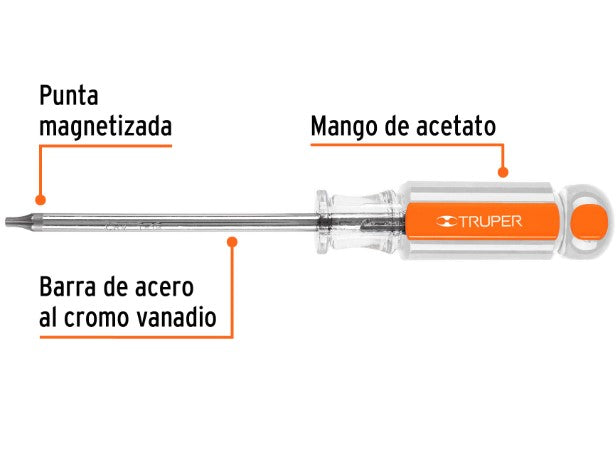 DESARMADOR PUNTA TORX T15 MANGO DE ACETATO TRUPER
