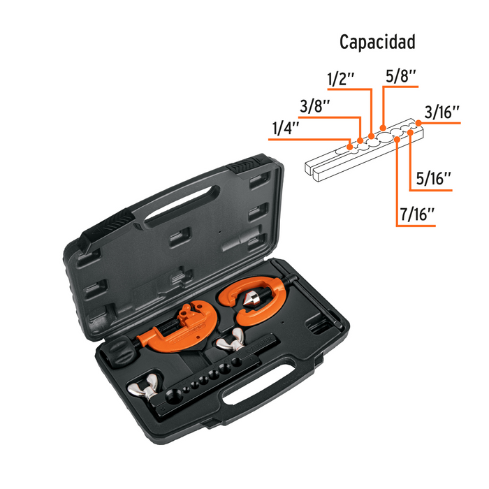 JUEGO DE AVELLANADOR Y CORTADOR DE TUBO