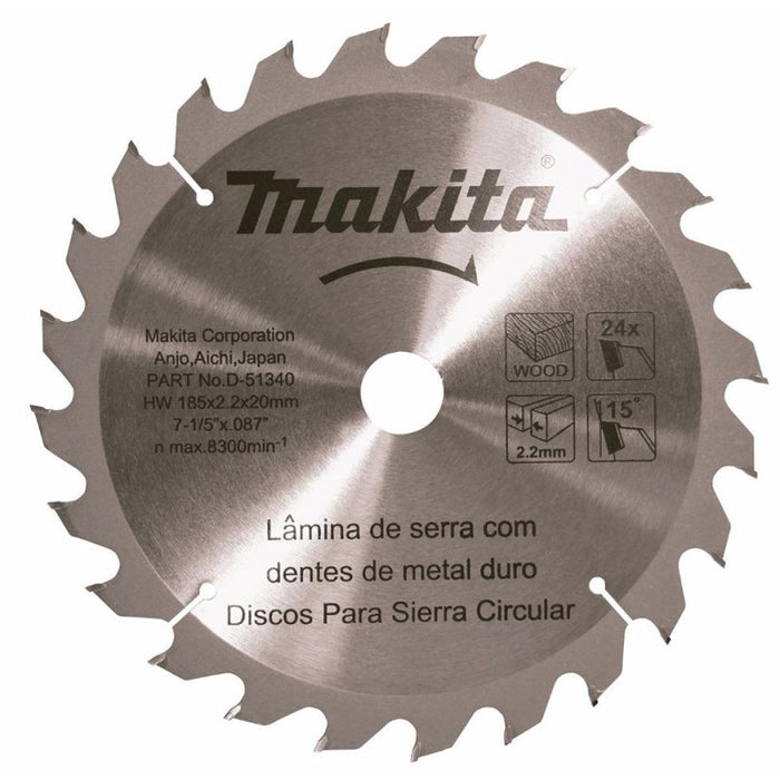 DISCO PARA SIERRA CIRCULAR 7 1/4", 24 D, CON RECUCTOR 5/8", MADERA