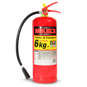 Extintor de emergencia recargable MIKELS rojo con manguera y etiqueta 6 kg