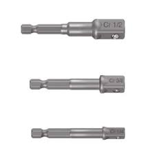 JUEGO DE 3 ADAPTADORES PARA DADO, 1/4", 3/8" Y 1/2" DE IMPACTO