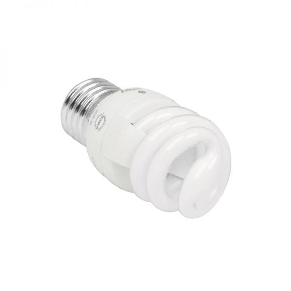 FOCO AHORRADOR MINI ESPIRAL 5 W LUZ CALIDA BASE E26/E27 T2