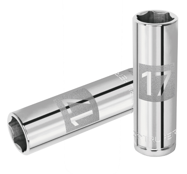 DADO DE 17 mm, CUADRO DE 1/2", 6 PUNTAS LARGO, D-1217-ML