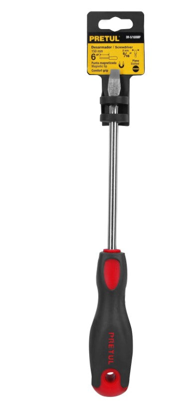 DESARMADOR PLANO, 5/16 X 6', MANGO COMFORT GRIP
