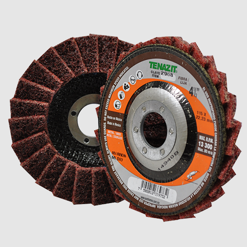 DISCO LAMINADO 4-1/2", MARRON, GRANO MEDIANO 80-120, DE FIBRA