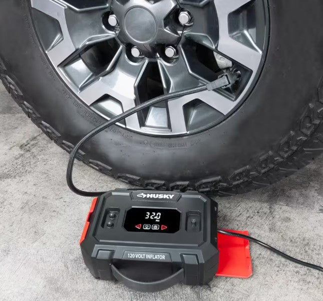 COMPRESOR INFLADOR HUSKY 120V LUZ LED